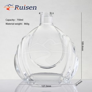 Wholesale Brandy Liquid Rum Tequila Gin Alcohol Vodka Whiskey Glass Bottle 750ml 