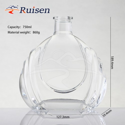 Wholesale Brandy Liquid Rum Tequila Gin Alcohol Vodka Whiskey Glass Bottle 750ml