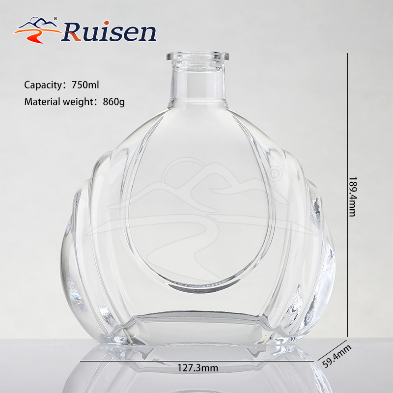 Wholesale Brandy Liquid Rum Tequila Gin Alcohol Vodka Whiskey Glass Bottle 750ml 
