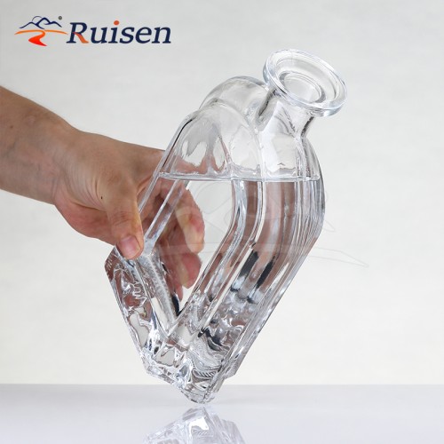 Factory personalised flint glass clear glass bottle whisky brandy wine glass bottle 700ml