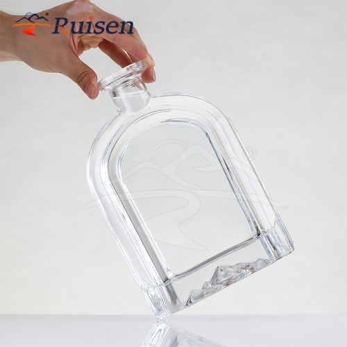 Factory personalised flint glass clear glass bottle whisky brandy wine glass bottle 700ml