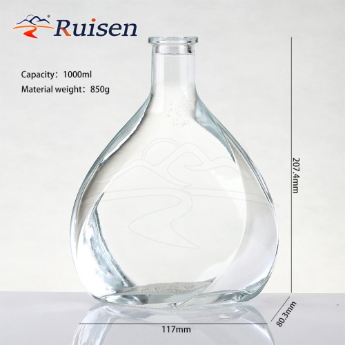 High Quality Custom 750ml Bottle for XO Spirit Liquor Vodka Whisky Custom 750ml Glass Bottle with Cork
