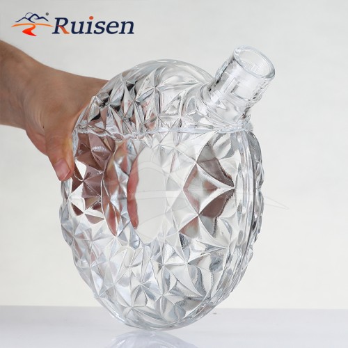 Wholesale China Factory 700ml Empty Round Vodka Spirit Whisky Wine Glass Bottle for Liquor With Cork