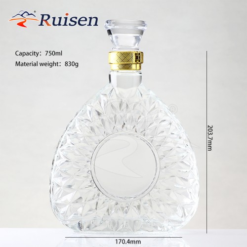 Wholesale 500ml European Glass XQ Wine Bottles with Stoppers, Suitable for Whisky, Vodka, Brandy and Red Wine.