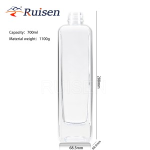 High quality hot sale high clarity glass bottle spirits glass bottle 750ml 