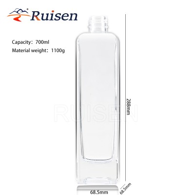High clarity textured long neck glass bottle 700ml