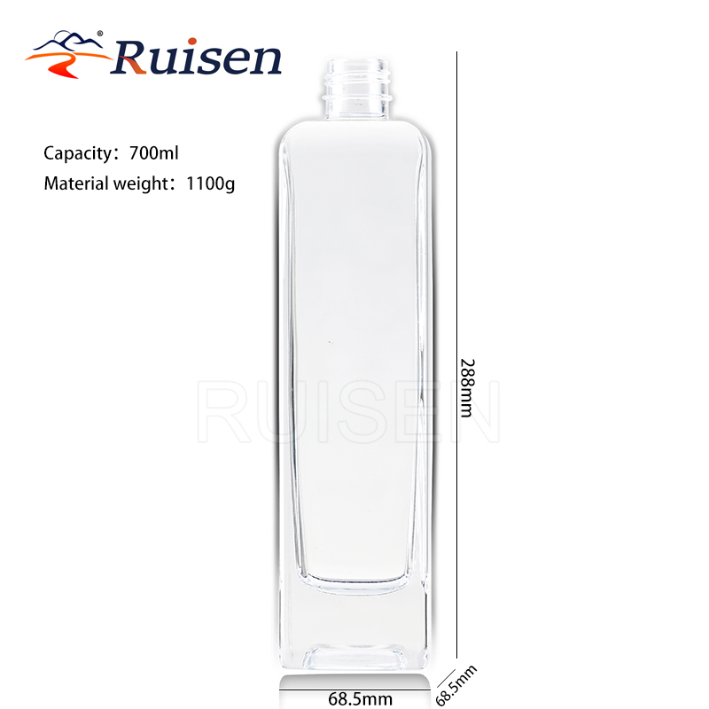 High quality hot sale high clarity glass bottle spirits glass bottle 750ml 