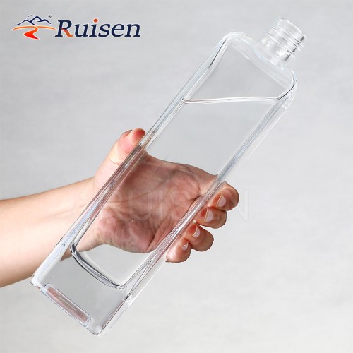High clarity textured long neck glass bottle 700ml