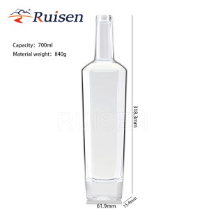 Custom Designed Luxury Glass Bottle Litre Thick Bottom Bottle Pine Nut Wine Glass Bottle 700ml 