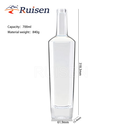 Custom Designed Luxury Glass Bottle Litre Thick Bottom Bottle Pine Nut Wine Glass Bottle 700ml