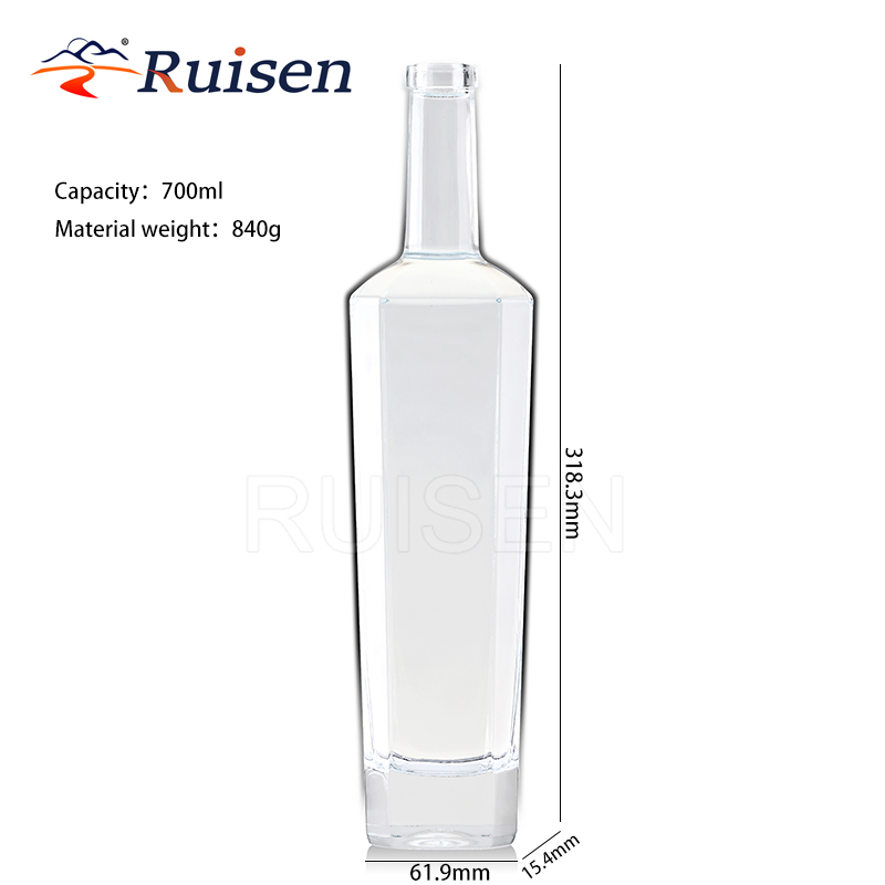 Custom Designed Luxury Glass Bottle Litre Thick Bottom Bottle Pine Nut Wine Glass Bottle 700ml 