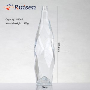 Luxurious 350ml 500ml 750ml Special Shaped Empty Glass Water Drinking Bottle for Wine Beverages Juice 