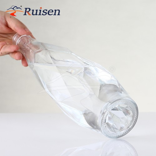 Luxurious 350ml 500ml 750ml Special Shaped Empty Glass Water Drinking Bottle for Wine Beverages Juice