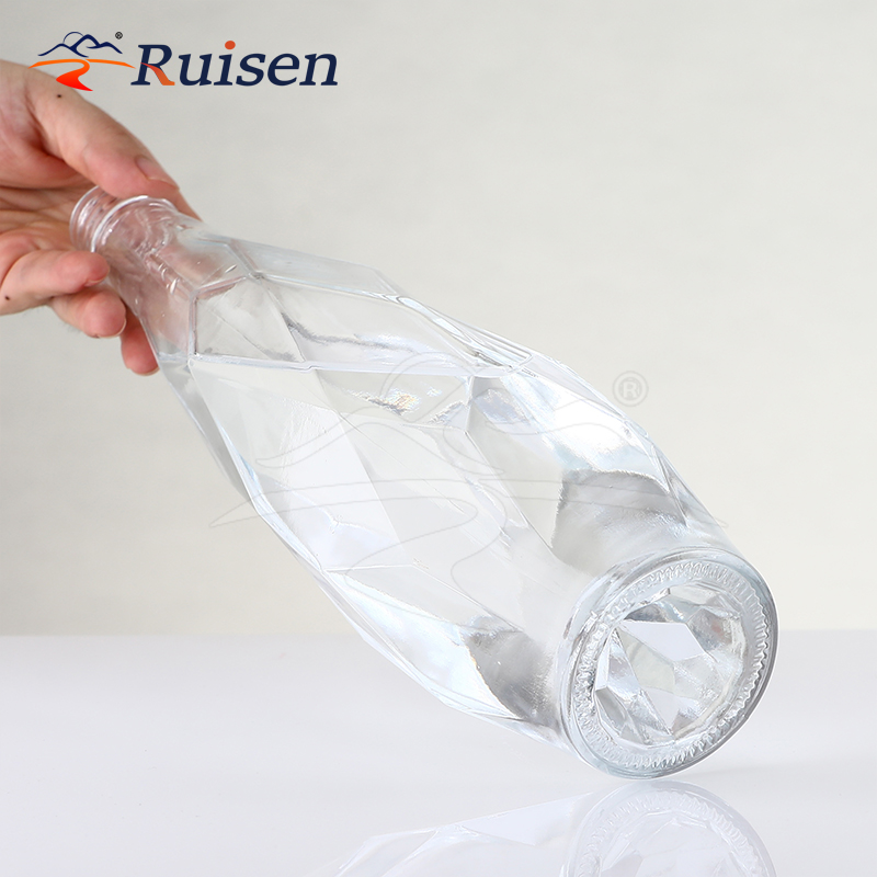 Luxurious 350ml 500ml 750ml Special Shaped Empty Glass Water Drinking Bottle for Wine Beverages Juice 