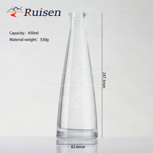 Boli Manufacturer Unique Design Slender Cone-Shaped Bottle Hold Liquor Spirits Vodka Bottle Tequila Whiskey Gin Rum Glass Bottle 