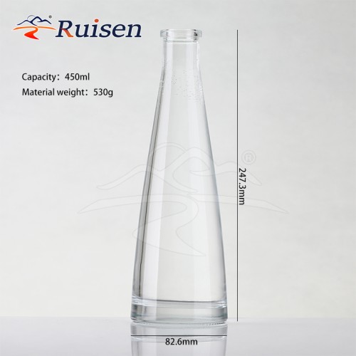 Boli Manufacturer Unique Design Slender Cone-Shaped Bottle Hold Liquor Spirits Vodka Bottle Tequila Whiskey Gin Rum Glass Bottle