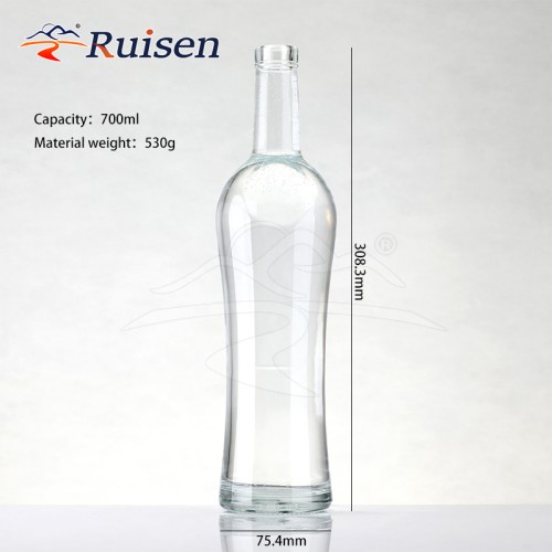 Bar Top Factory Price clear Glass Bottles 700m 750ml Gin Whiskey Vodka Spirit Glass Bottle 500ml 1000ml for Liquor Rum