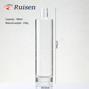 Premium Transparent Glass Bottles for Luxury Brandies Like Whiskey Rum Gin Tequila in Customized Sizes 350ml 500ml 700ml 750ml 