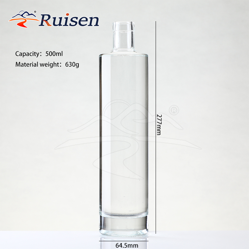 Premium Transparent Glass Bottles for Luxury Brandies Like Whiskey Rum Gin Tequila in Customized Sizes 350ml 500ml 700ml 750ml 