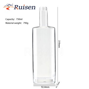 High quality handmade glass wine glass bottle 750ml 