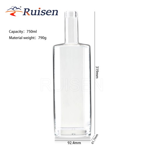 High quality handmade glass wine glass bottle 750ml