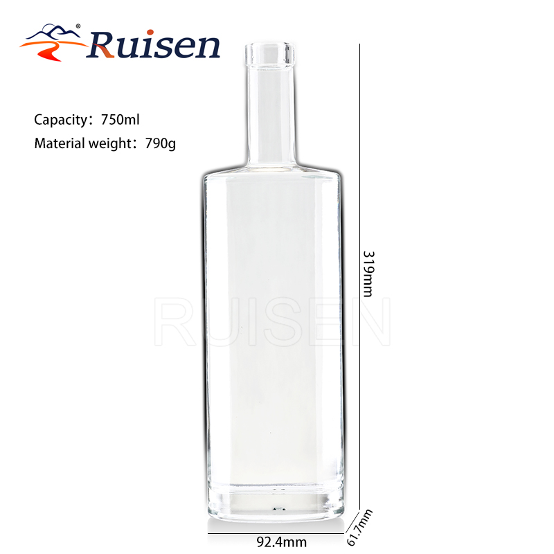 High quality handmade glass wine glass bottle 750ml 