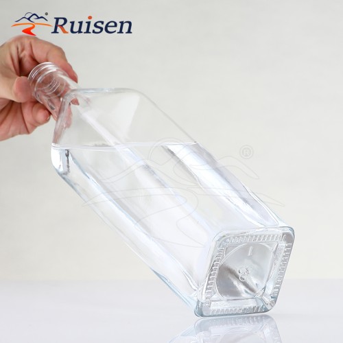 Ru Star Food Grade 500ml 750ml Square Clear Olive Oil Vinegar Glass Bottle for Kitchen