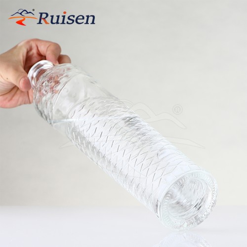 New Fancy Custom Glass Bottle Beautiful Dragon Embossed Liquor Glass Bottle With Golden Lid