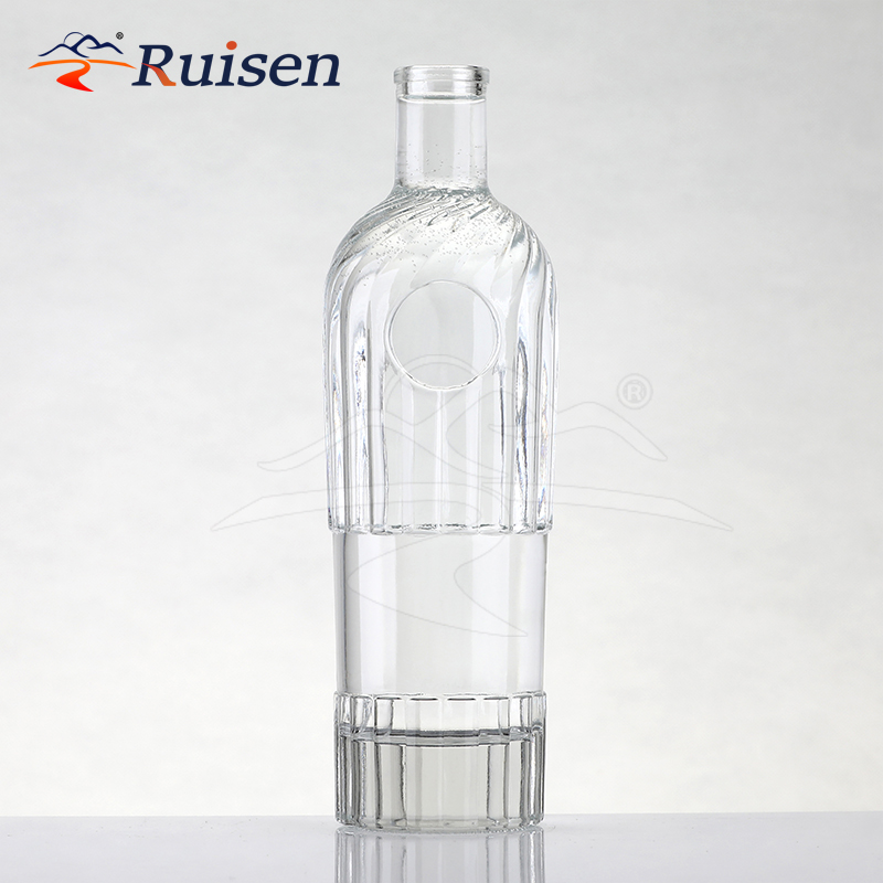 High Quality Clear Empty Vodka Spirit Bottle Wisky Glass Bottle 1000ml Luxury Liquor Bottle