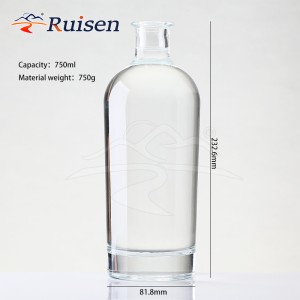 Affordable Price 750ml700ml Round Short Neck Cork Mouth Thick Bottom Glass Bottle for Brandy Ginscreen Printing Spray Colour 