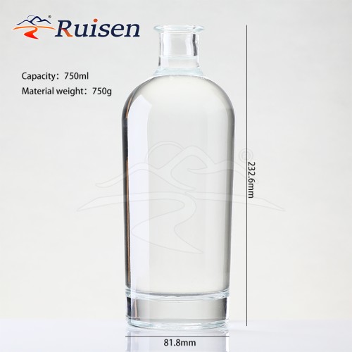 Affordable Price 750ml700ml Round Short Neck Cork Mouth Thick Bottom Glass Bottle for Brandy Ginscreen Printing Spray Colour