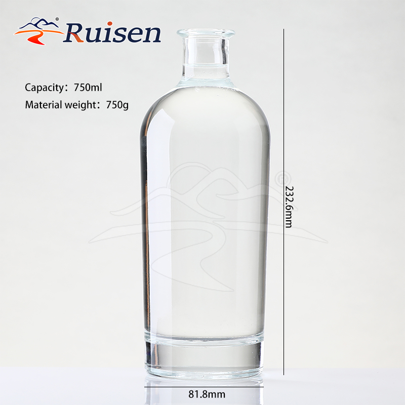 Affordable Price 750ml700ml Round Short Neck Cork Mouth Thick Bottom Glass Bottle for Brandy Ginscreen Printing Spray Colour 