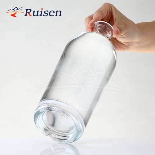 Affordable Price 750ml700ml Round Short Neck Cork Mouth Thick Bottom Glass Bottle for Brandy Ginscreen Printing Spray Colour