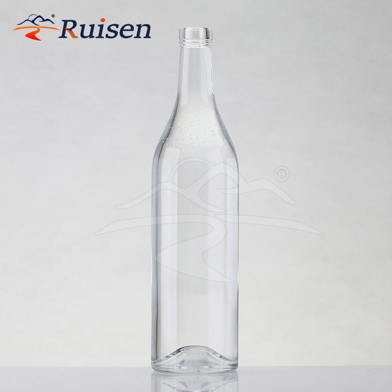 Glass Bottle 700ml 750ml whiskey bottle gin custom made glass liquor bottle with top cap