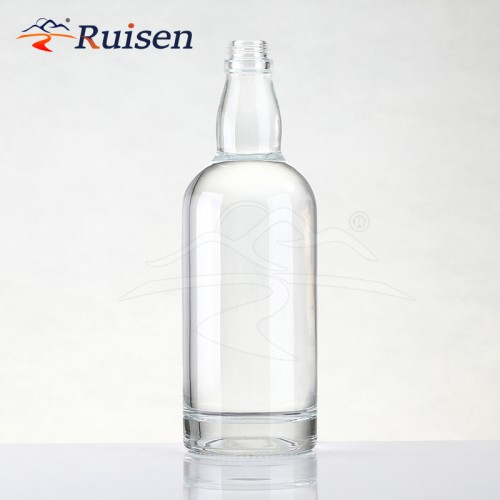 16 OZ clear Color Round 700 ML 750 ML Empty Whiskey Glass Bottles