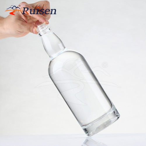 16 OZ clear Color Round 700 ML 750 ML Empty Whiskey Glass Bottles