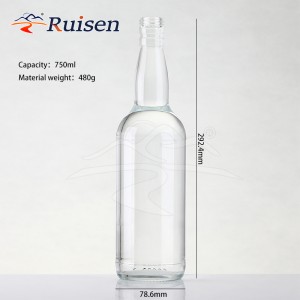 Bulbous Whisky Bottle 75cl 330ml 500ml 700ml 750ml 800ml Liquor Glass Bottle 