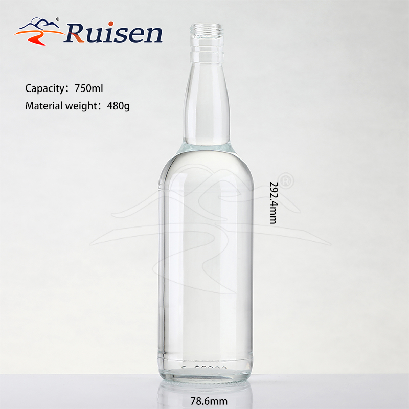 Bulbous Whisky Bottle 75cl 330ml 500ml 700ml 750ml 800ml Liquor Glass Bottle 